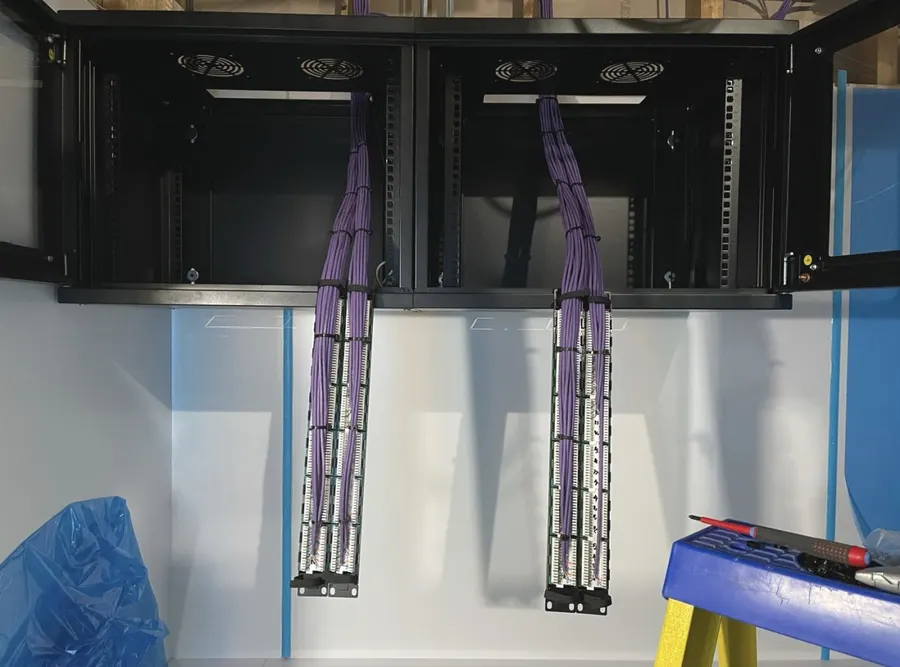 KFC Dewsbury: patch panels terminated before mounting
