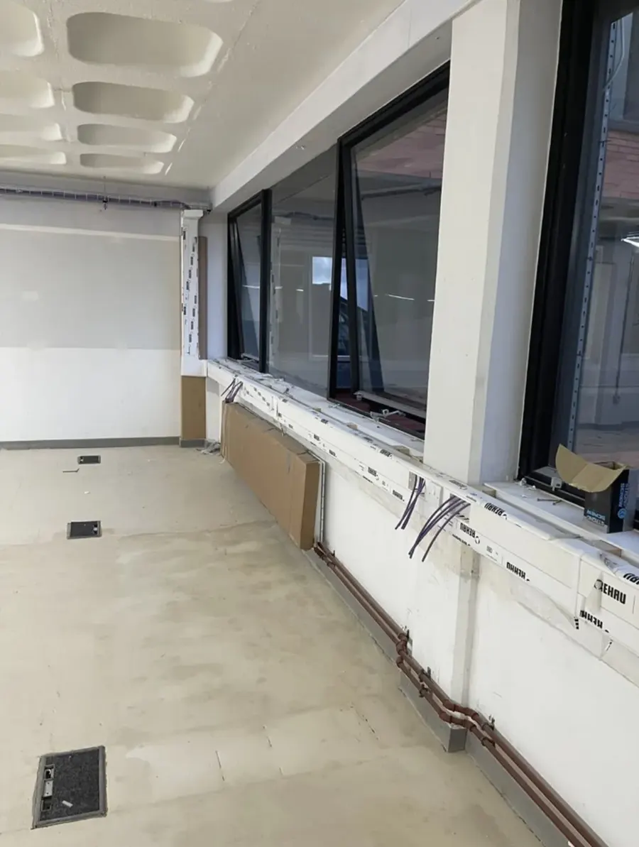 Cat6A first fix: floor boxes and perimeter trunking